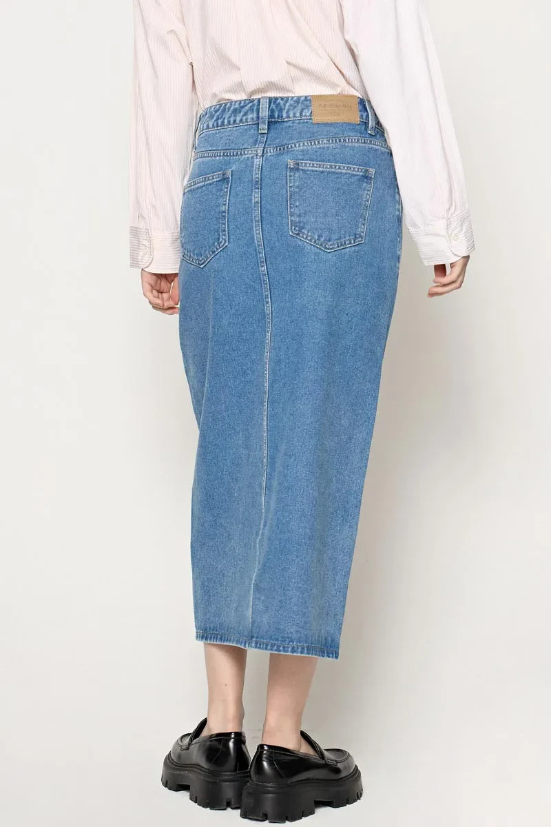LADIES ESSENTIAL LONG SKIRT  BLUE