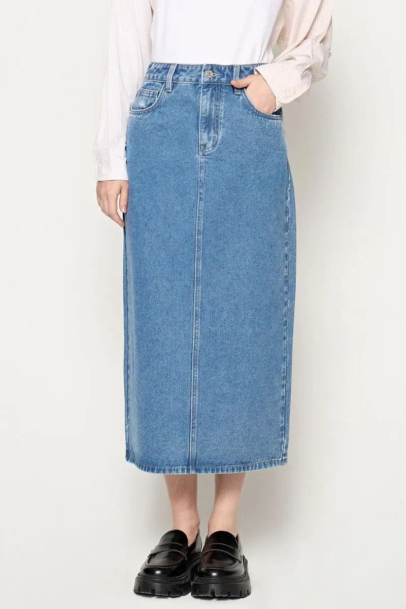 LADIES ESSENTIAL LONG SKIRT  BLUE