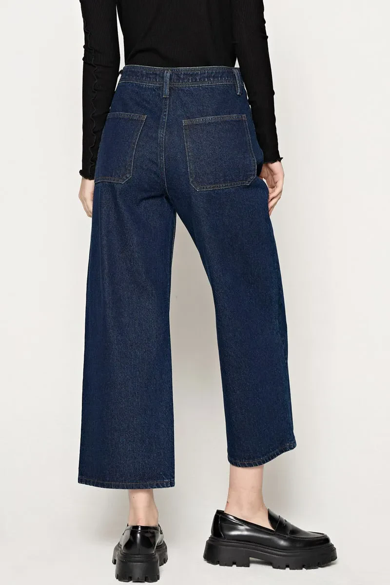 LADIES ESSENTIAL LONG JEANS  NAVY