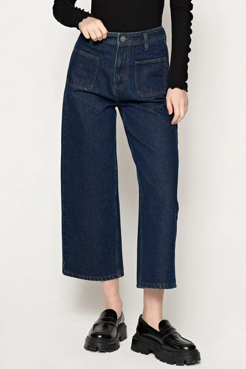 LADIES ESSENTIAL LONG JEANS  NAVY