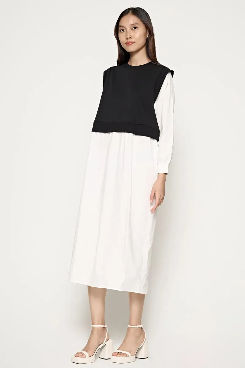 LADIES ESSENTIAL LONG SLEEVE DRESS  BLACK