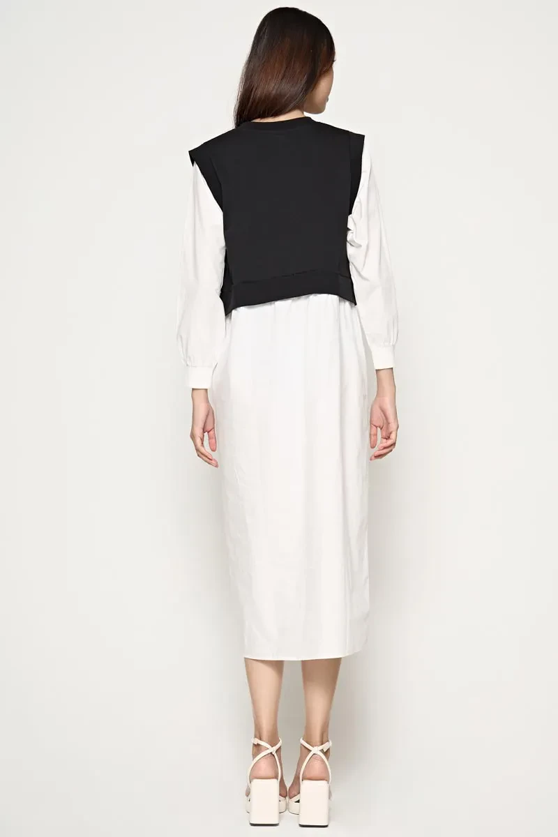 LADIES ESSENTIAL LONG SLEEVE DRESS  BLACK