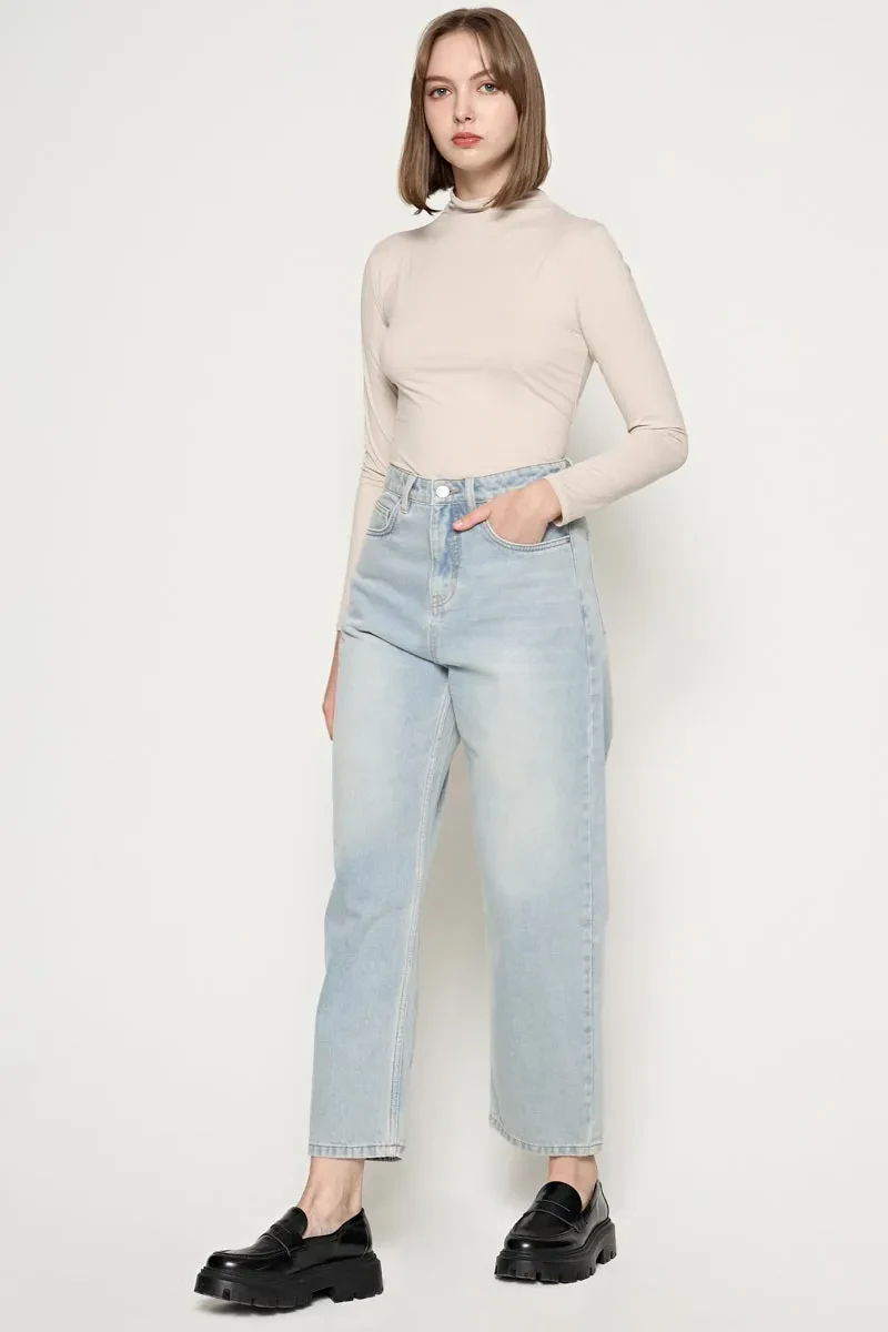 LADIES ESSENTIAL LONG JEANS LT BLUE