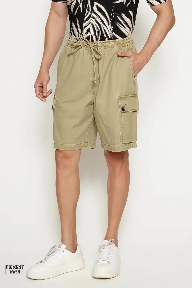 MEN ESSENTIAL SHORT PANTS   KHAKI
