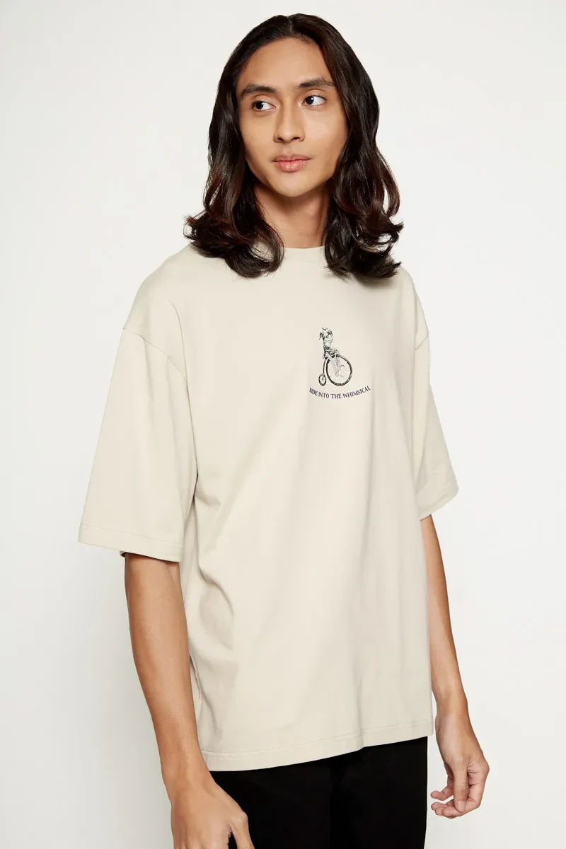 MEN ESSENTIAL SHORT SLEEVE KNIT TEE LT KHAKI
