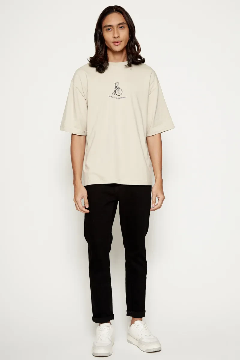 MEN ESSENTIAL SHORT SLEEVE KNIT TEE LT KHAKI