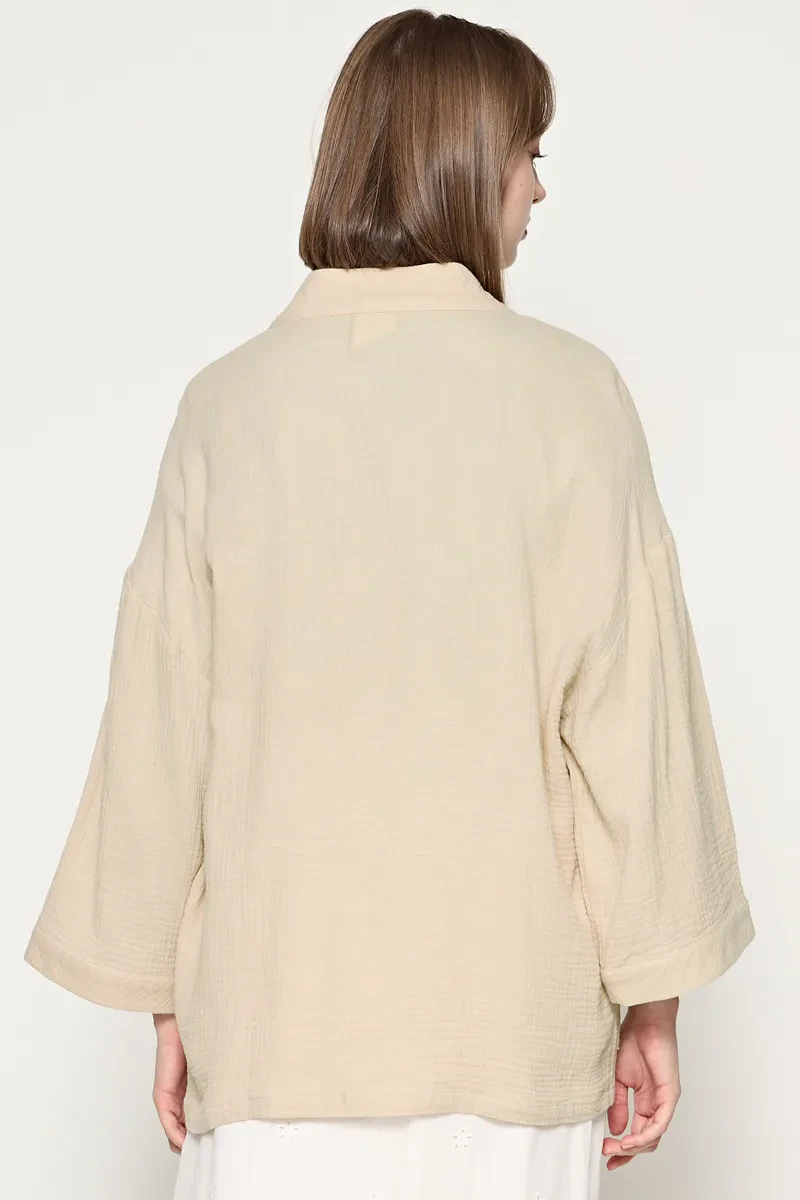 LADIES ESSENTIAL LONG SLEEVE CARDIGAN  KHAKI