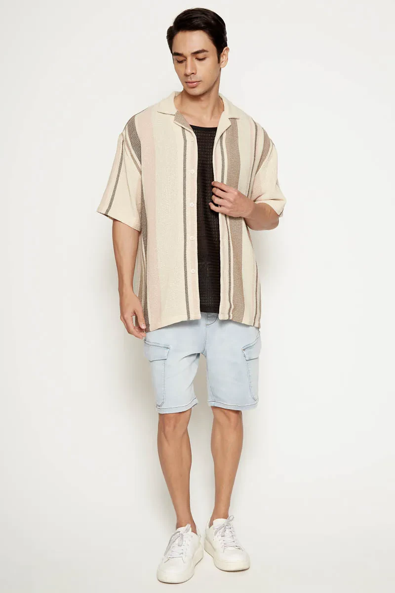 MEN ESSENTIAL SHORT SLEEVE SHIRT   KHAKI