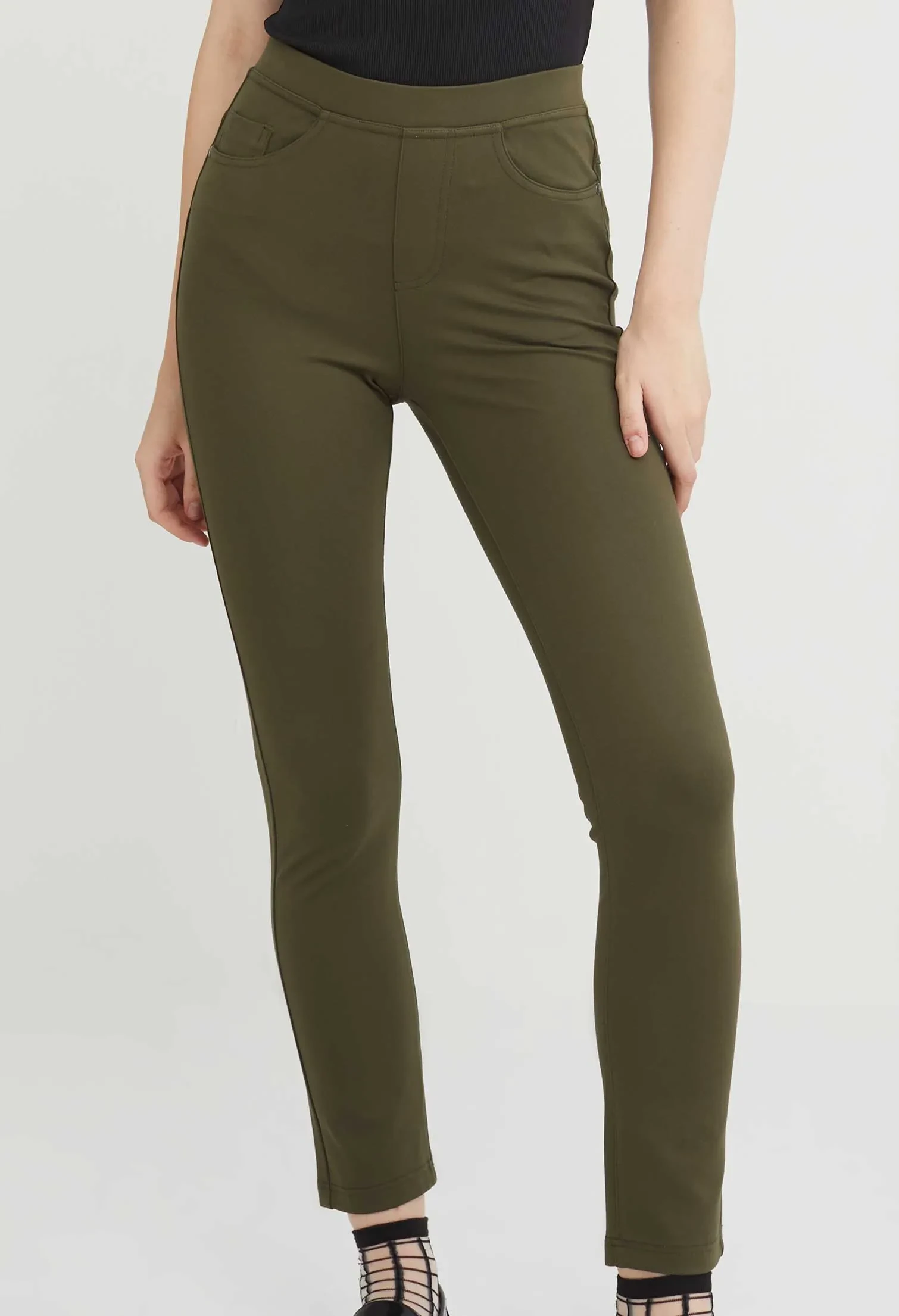 TAPERED ELASTIC TROUSERS [ARMY GREEN]