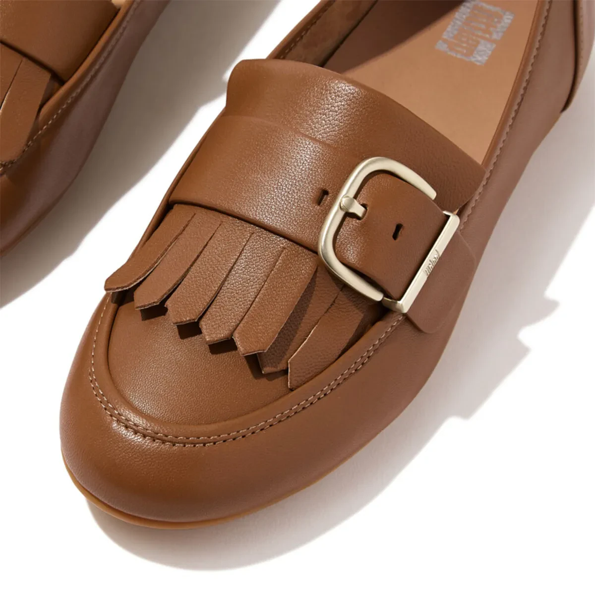 ALLEGRO WOMEN FRINGE BUCKLE LEATHER LOAFERS
