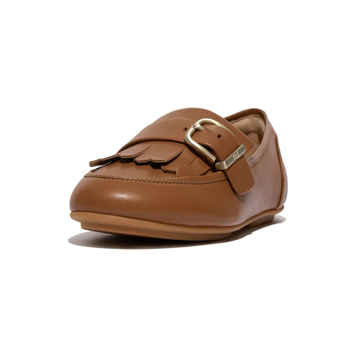 ALLEGRO WOMEN FRINGE BUCKLE LEATHER LOAFERS