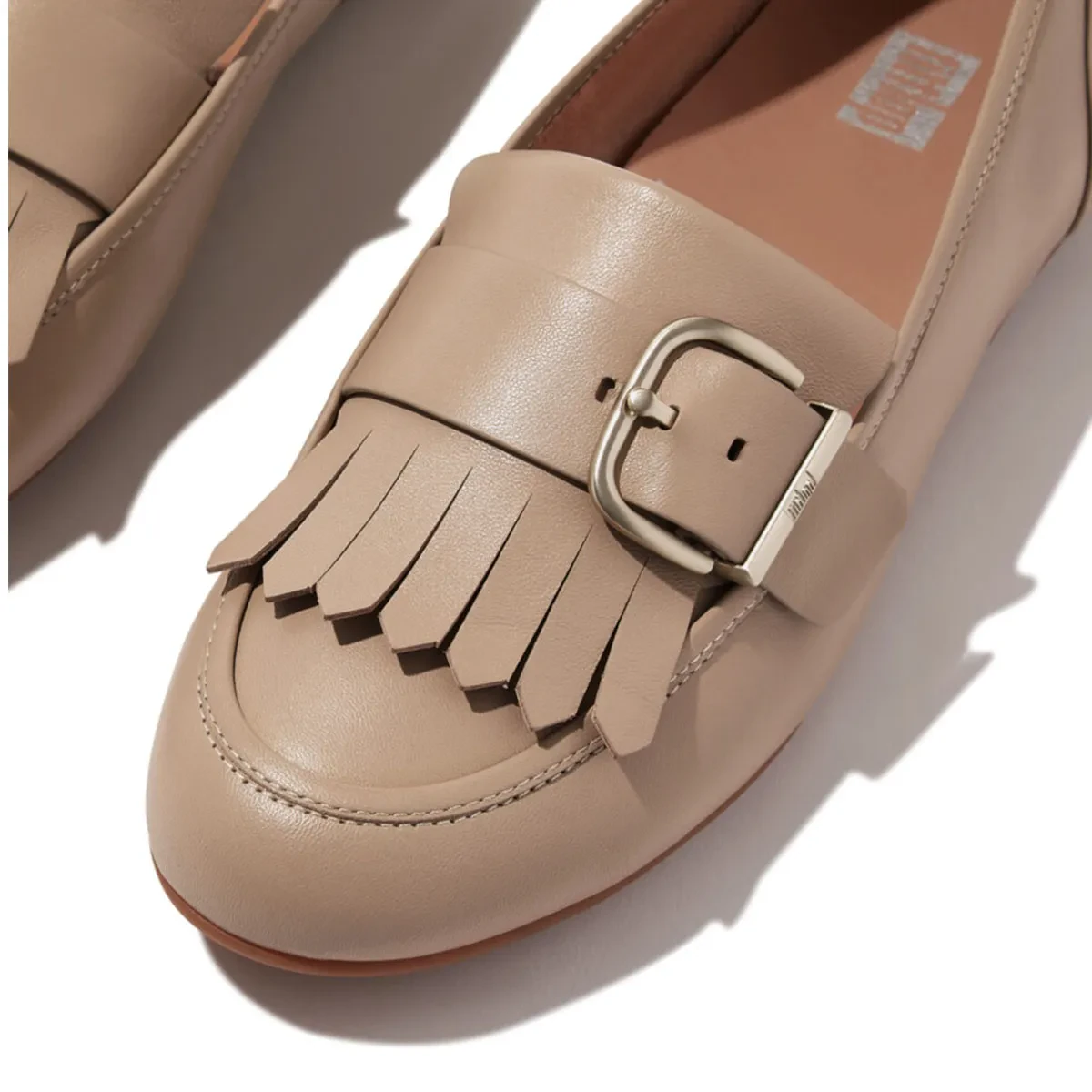 ALLEGRO WOMEN FRINGE BUCKLE LEATHER LOAFERS