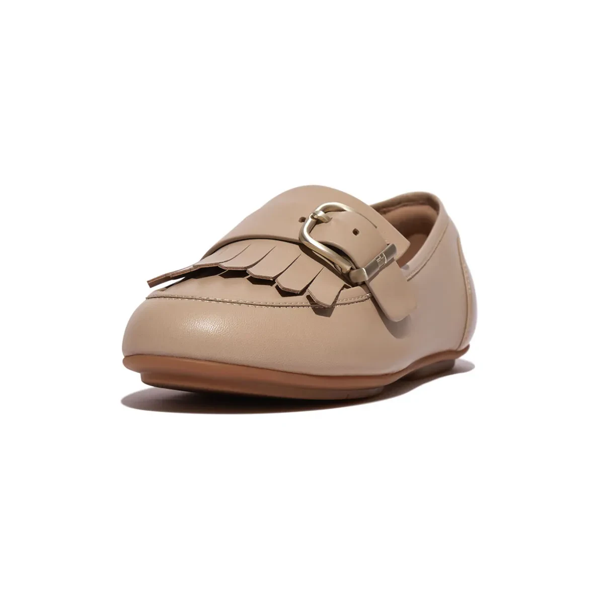 ALLEGRO WOMEN FRINGE BUCKLE LEATHER LOAFERS