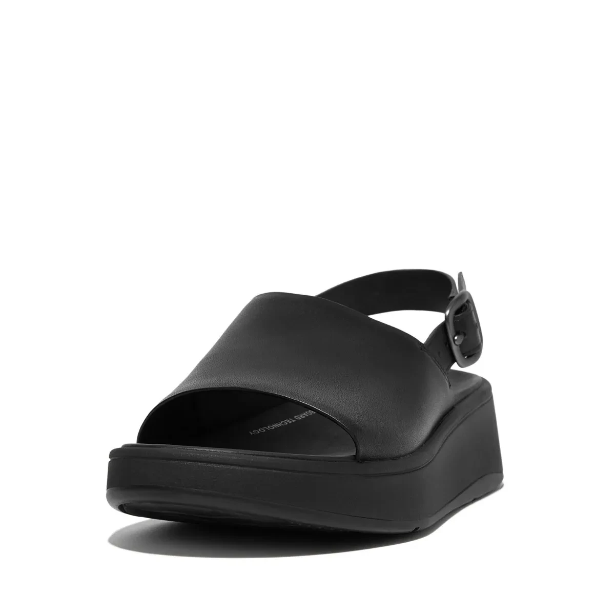 F-MODE WOMEN LEATHER FLATFORMS BACK-STRP SANDALS