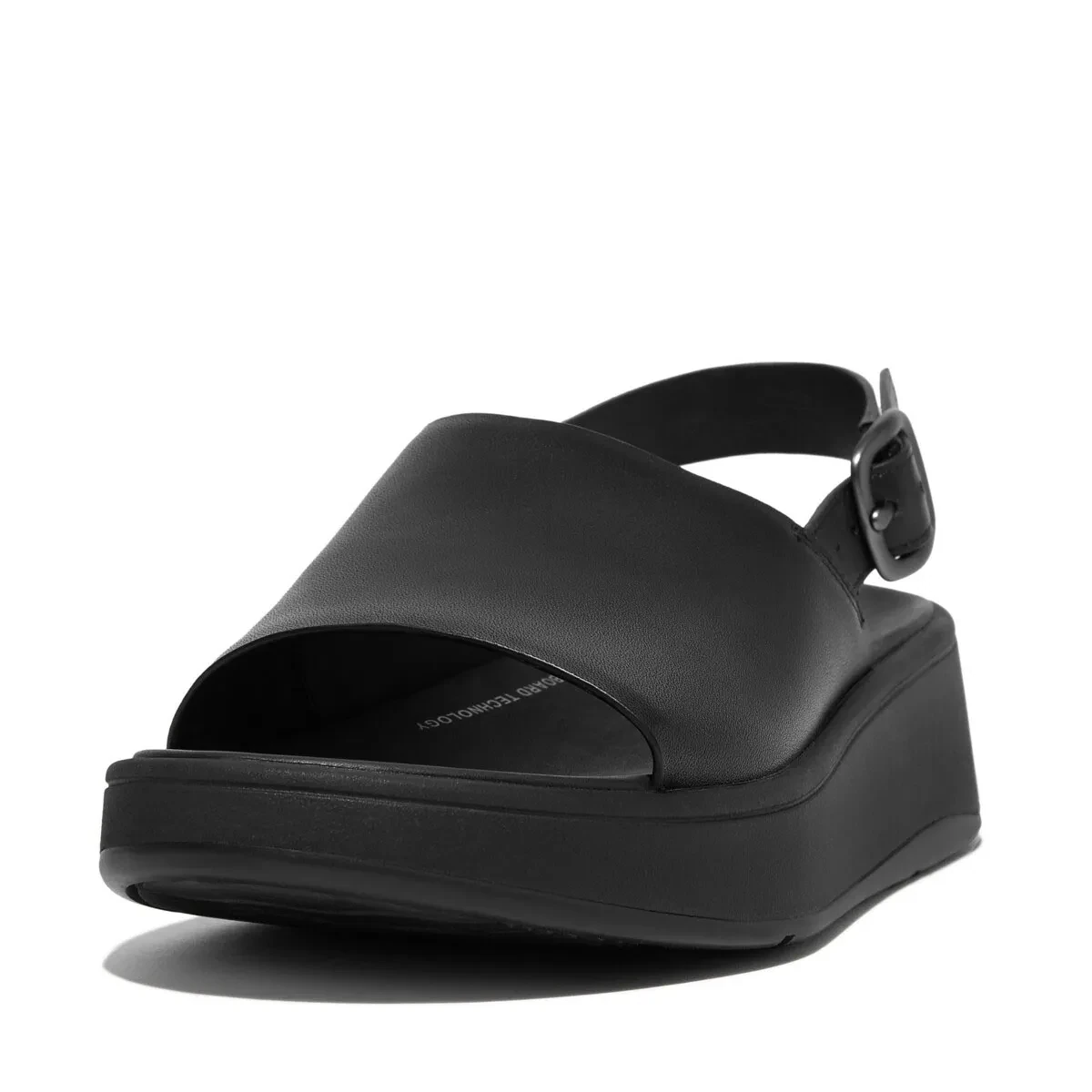 F-MODE WOMEN LEATHER FLATFORMS BACK-STRP SANDALS