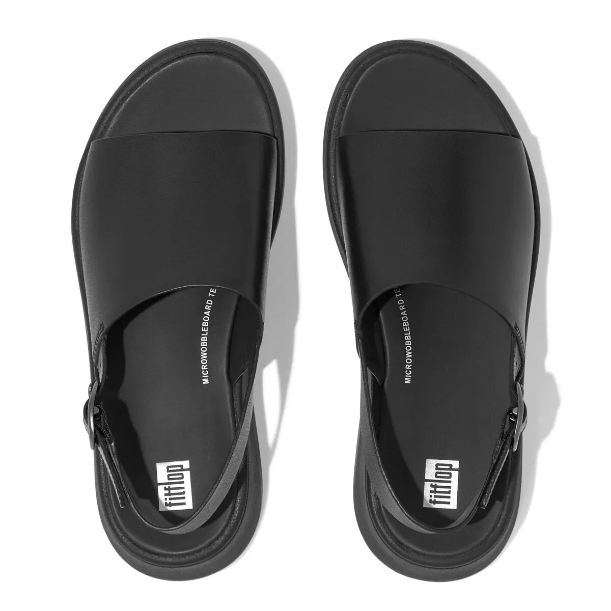F-MODE WOMEN LEATHER FLATFORMS BACK-STRP SANDALS