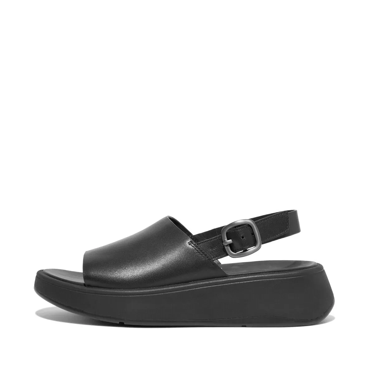 F-MODE WOMEN LEATHER FLATFORMS BACK-STRP SANDALS