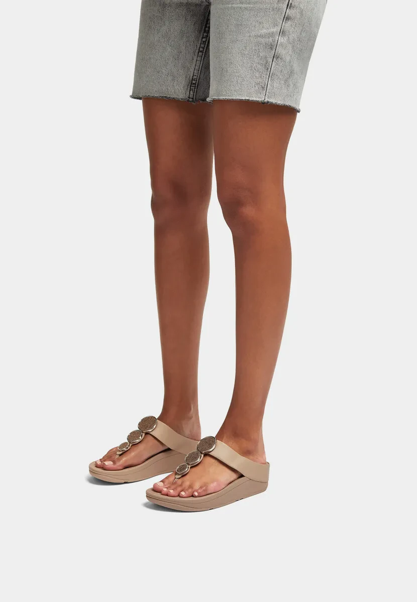 HALO WOMEN BEAD-CIRCLE LEATHER TOE-POST