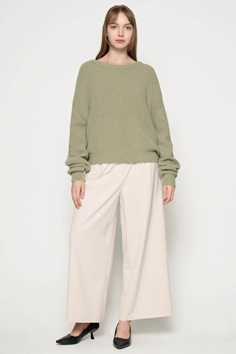 LADIES LONG SLEEVE SWEATER GREEN
