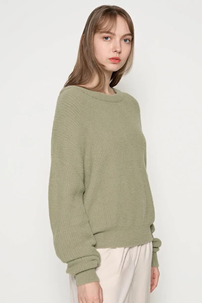 LADIES LONG SLEEVE SWEATER GREEN