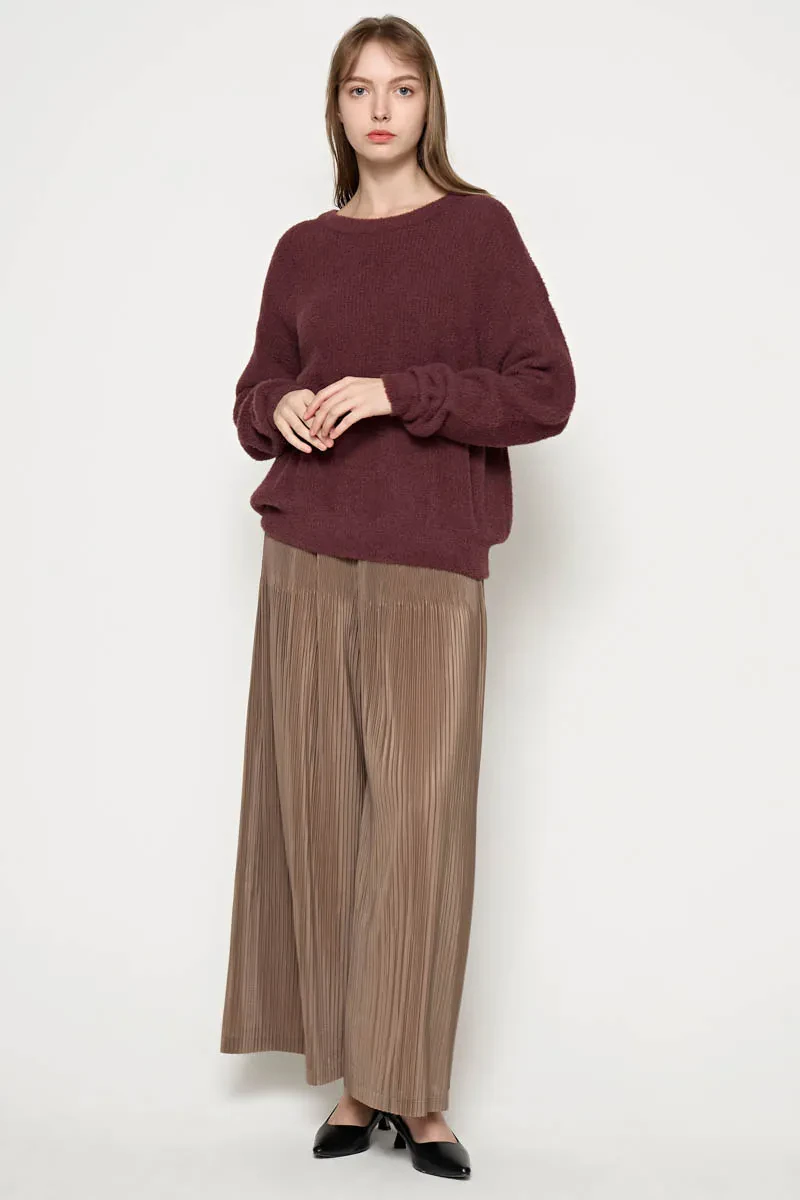 LADIES LONG SLEEVE SWEATER MAROON