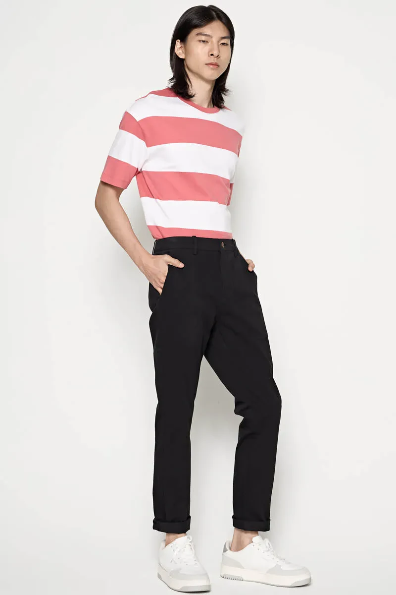 MEN CASUAL LONG CHINOS  BLACK