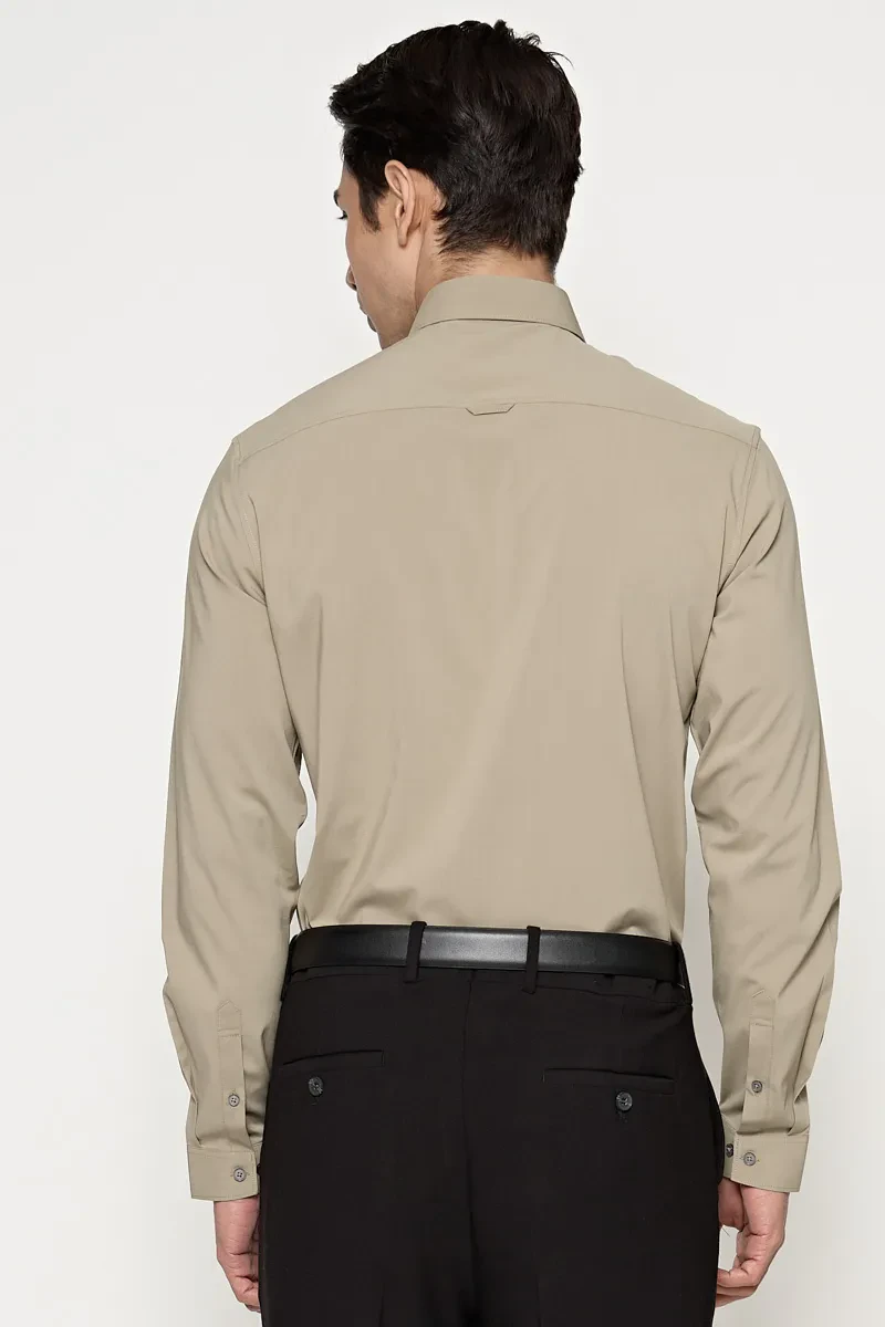 MEN LONG SLEEVE WORK SHIRT  KHAKI