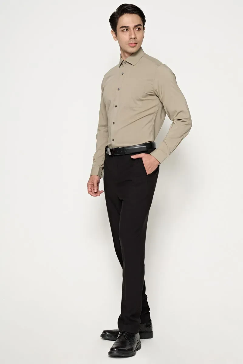 MEN LONG SLEEVE WORK SHIRT  KHAKI