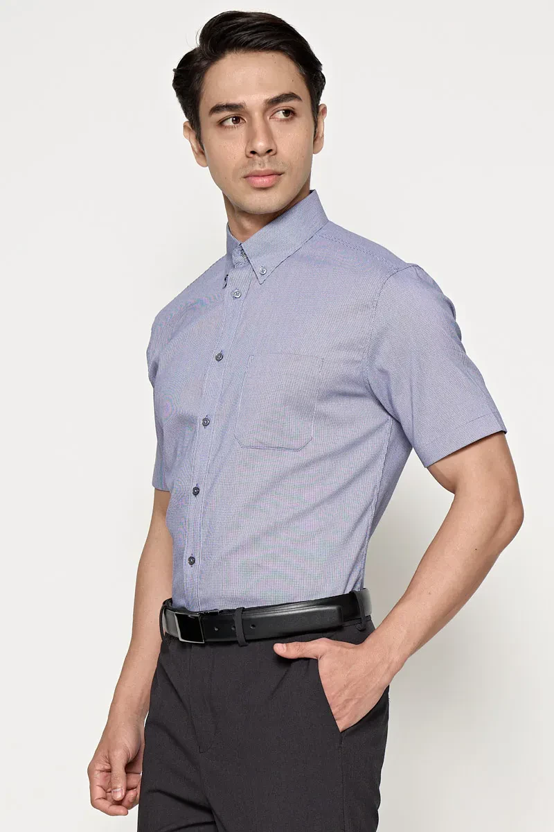MEN SHORT SLEEVE WORK SHIRT  DARK BLUE