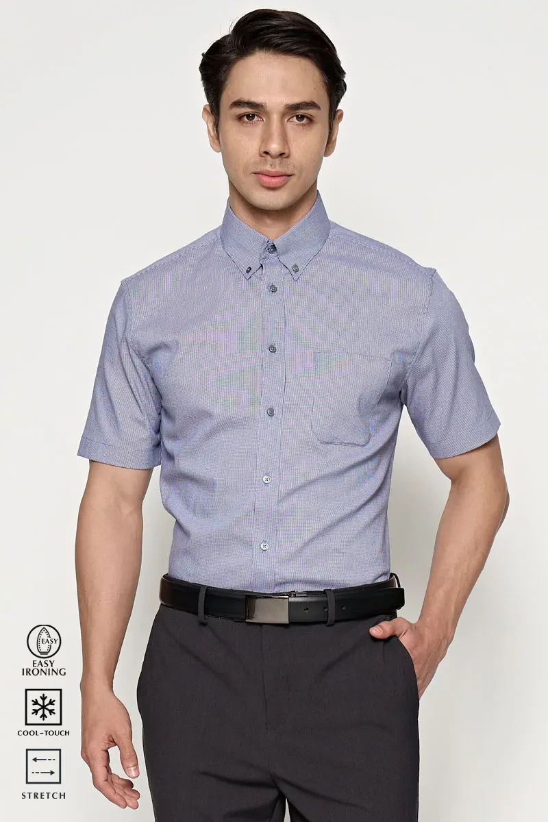 MEN SHORT SLEEVE WORK SHIRT  DARK BLUE