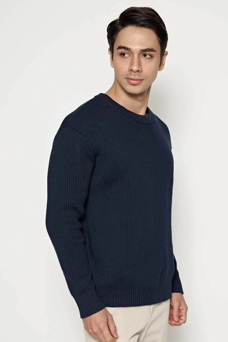 MEN LONG SLEEVE SWEATER NAVY