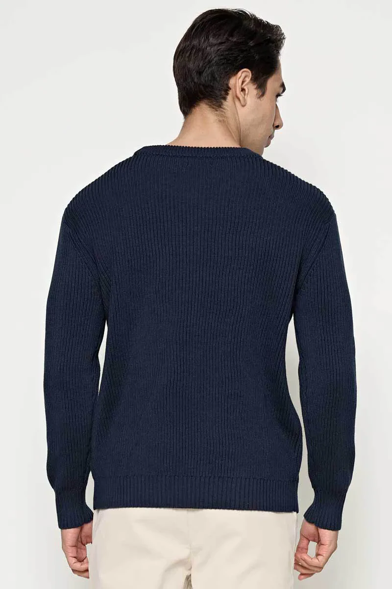 MEN LONG SLEEVE SWEATER NAVY