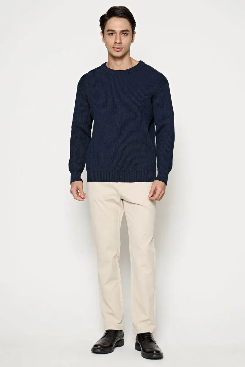 MEN LONG SLEEVE SWEATER NAVY
