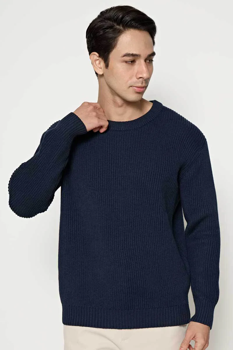 MEN LONG SLEEVE SWEATER NAVY