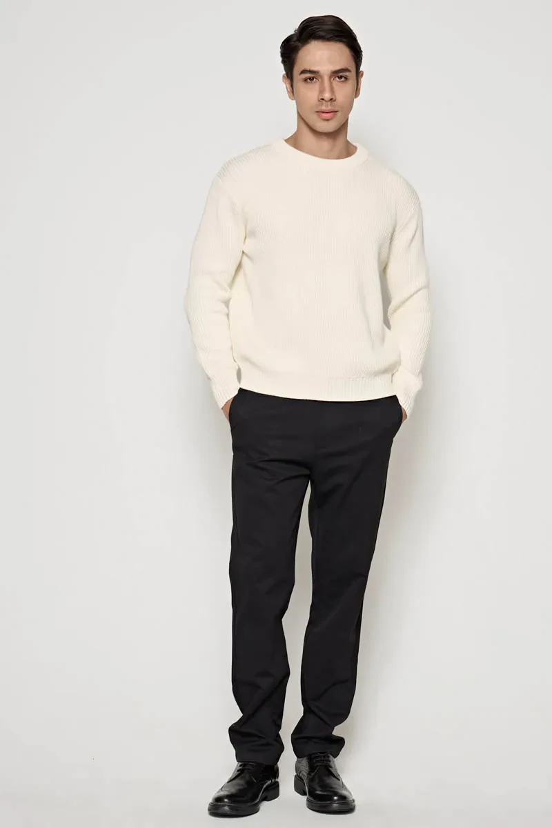MEN LONG SLEEVE SWEATER OFF WHITE