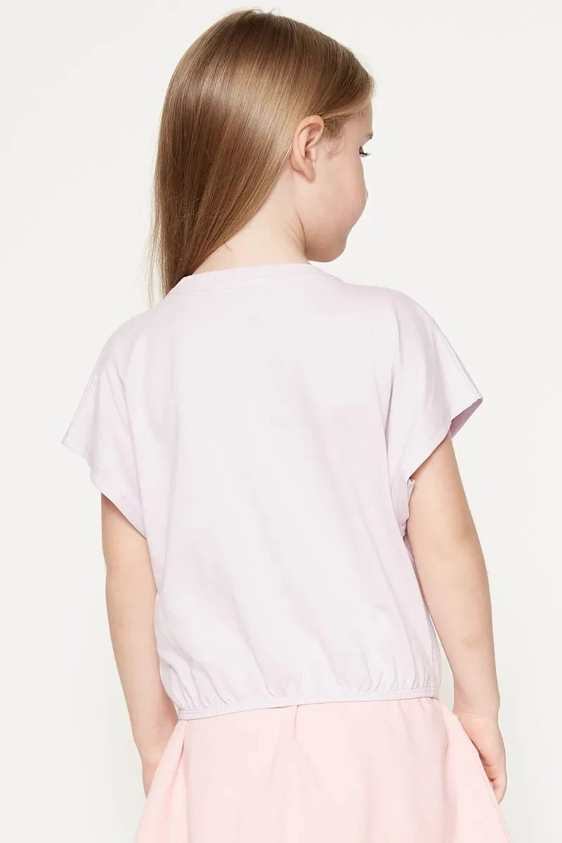 KID GIRL STRIPPED TOP LILAC