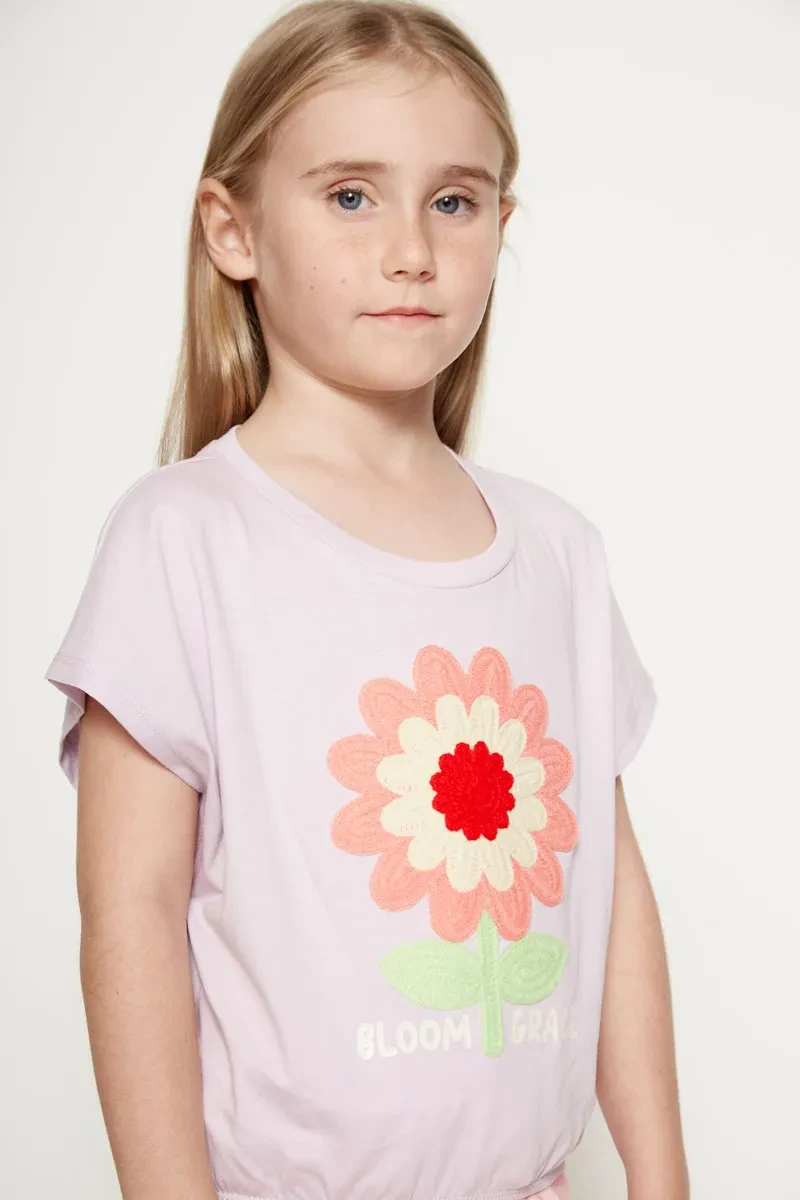 KID GIRL STRIPPED TOP LILAC