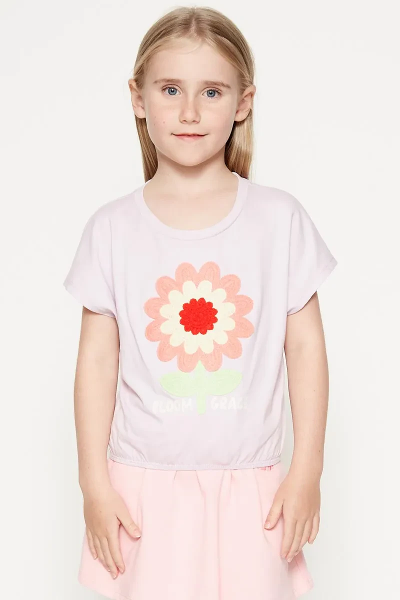 KID GIRL STRIPPED TOP LILAC
