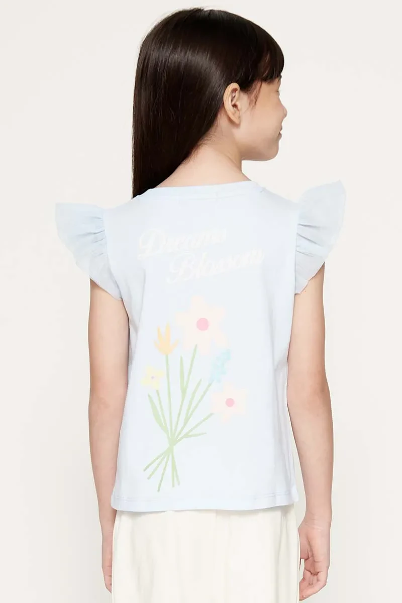 KIDS GIRL CASUAL TEE BLUE