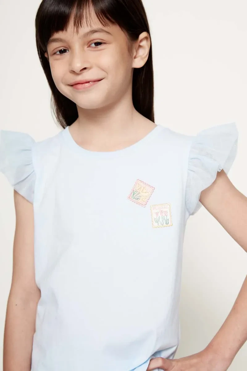 KIDS GIRL CASUAL TEE BLUE