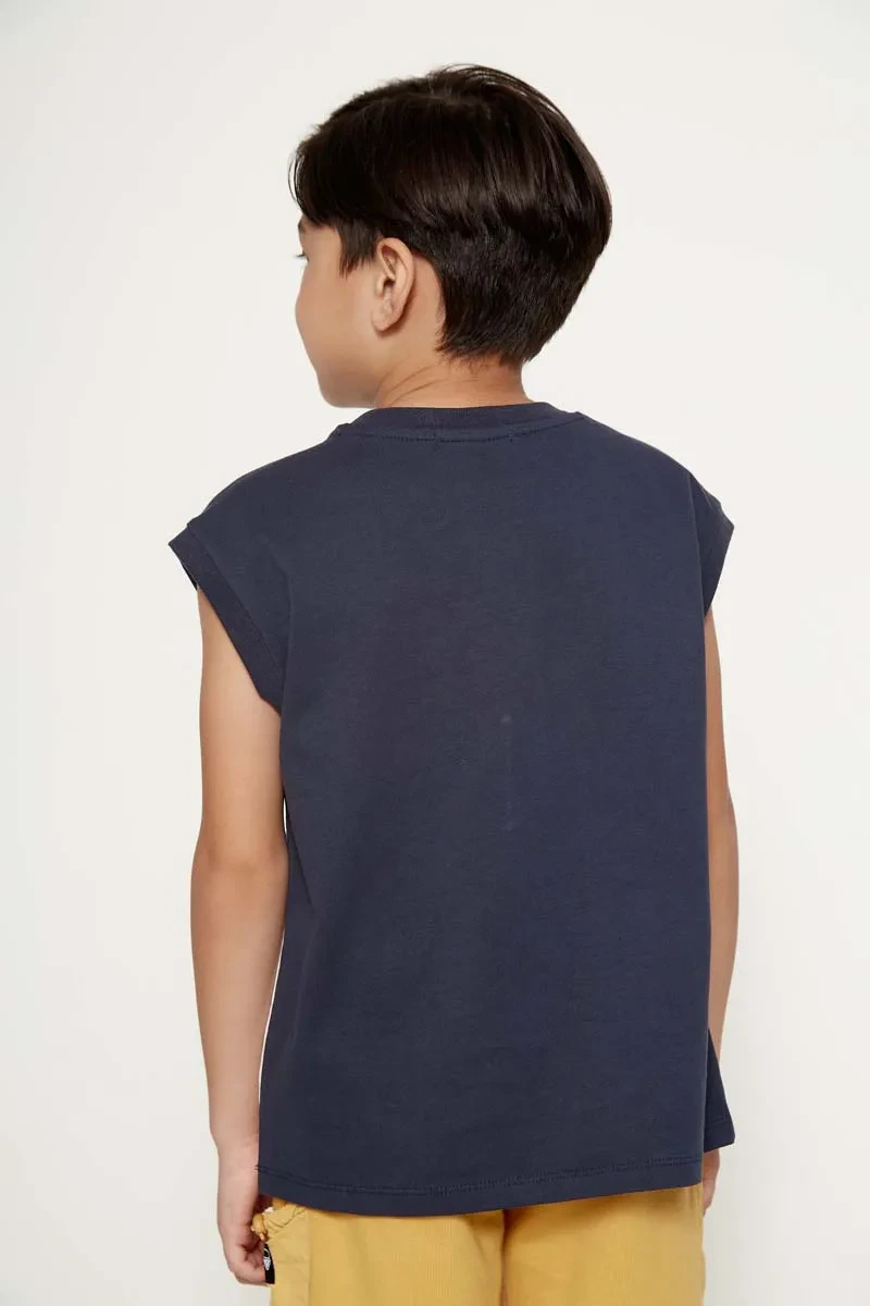 KIDS BOY CASUAL SLEEVELESS TEE BLUE