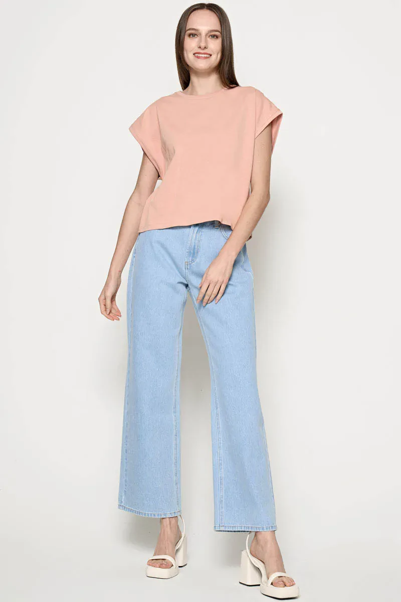 LADIES CASUAL TOP DUSTY PINK