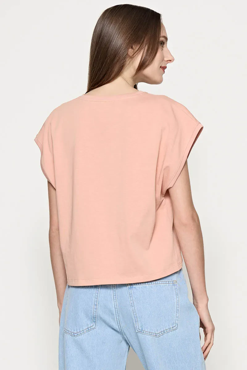 LADIES CASUAL TOP DUSTY PINK