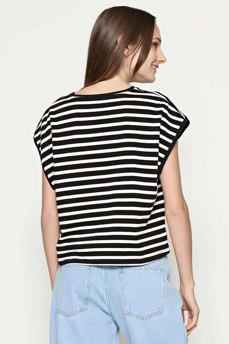 LADIES CASUAL TOP BLACK