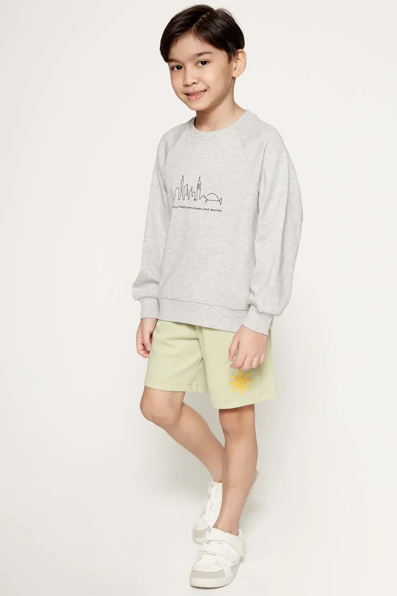 KIDS BOY CASUAL LONG SLEEVE SWEATSHIRT  GREY