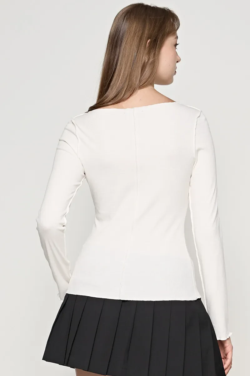 LADIES SLIM FIT CASUAL TOP OFF WHITE