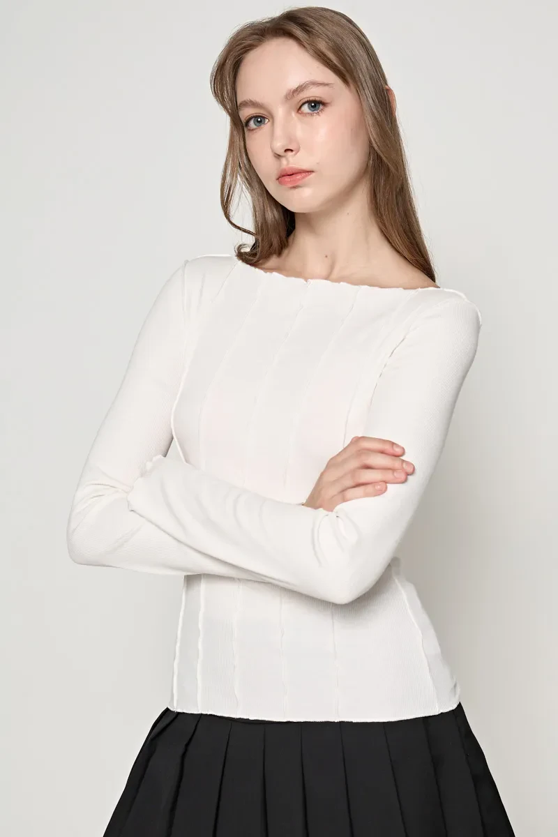 LADIES SLIM FIT CASUAL TOP OFF WHITE