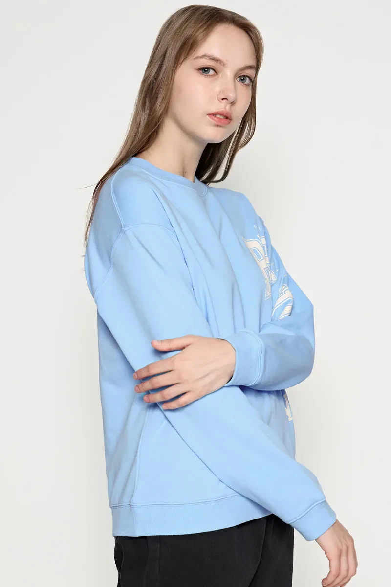 LADIES CASUAL SWEATSHIRT  LIGHT BLUE