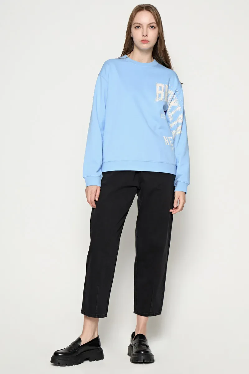 LADIES CASUAL SWEATSHIRT  LIGHT BLUE