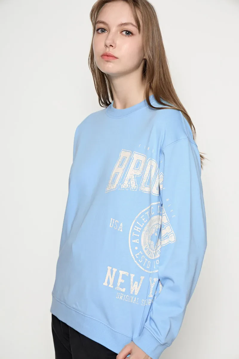 LADIES CASUAL SWEATSHIRT  LIGHT BLUE
